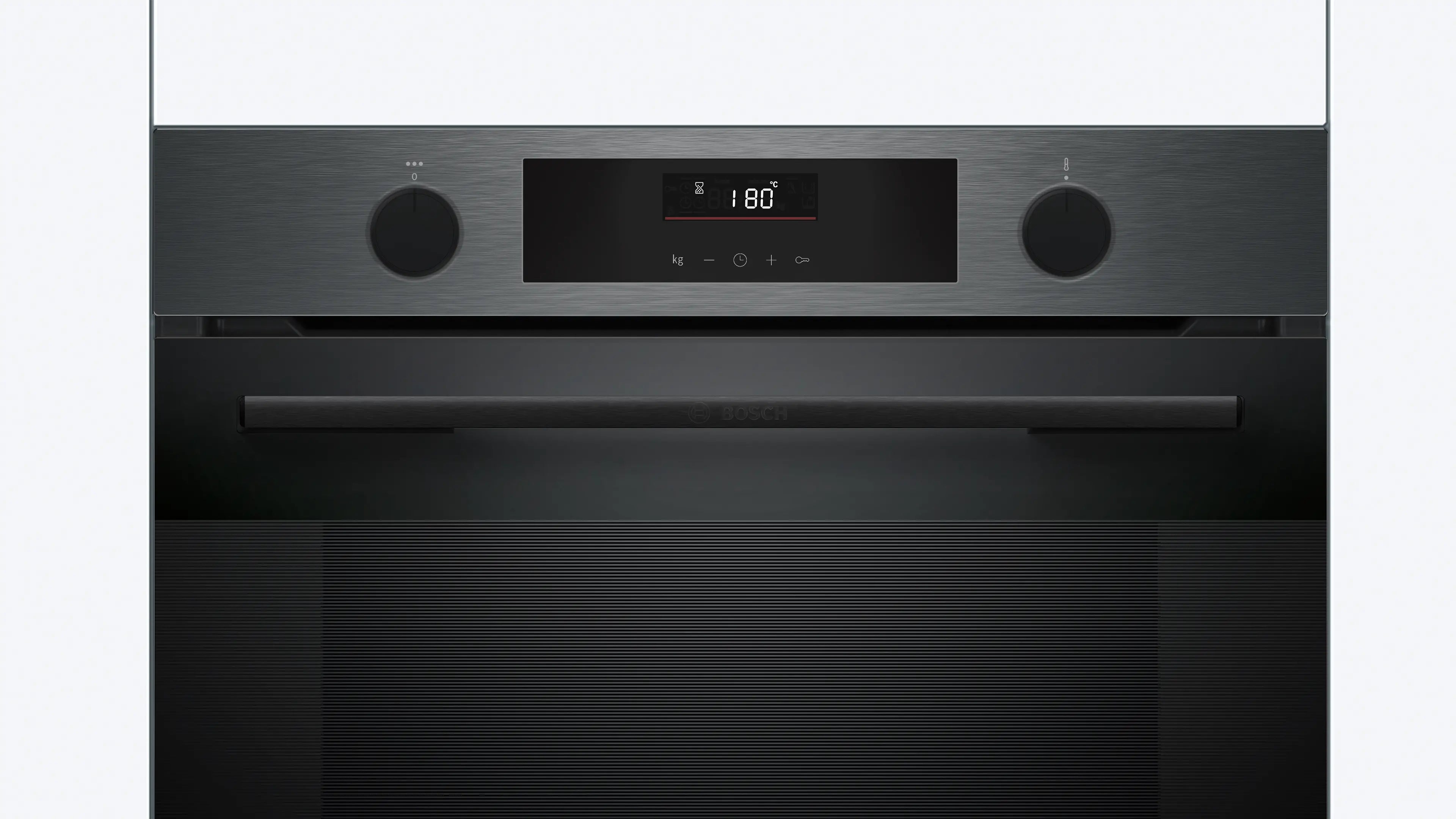 Bosch HUA716EG0I 60cm Black Stainless Steel Built-In Oven with Steam Function - HUA716EG0I