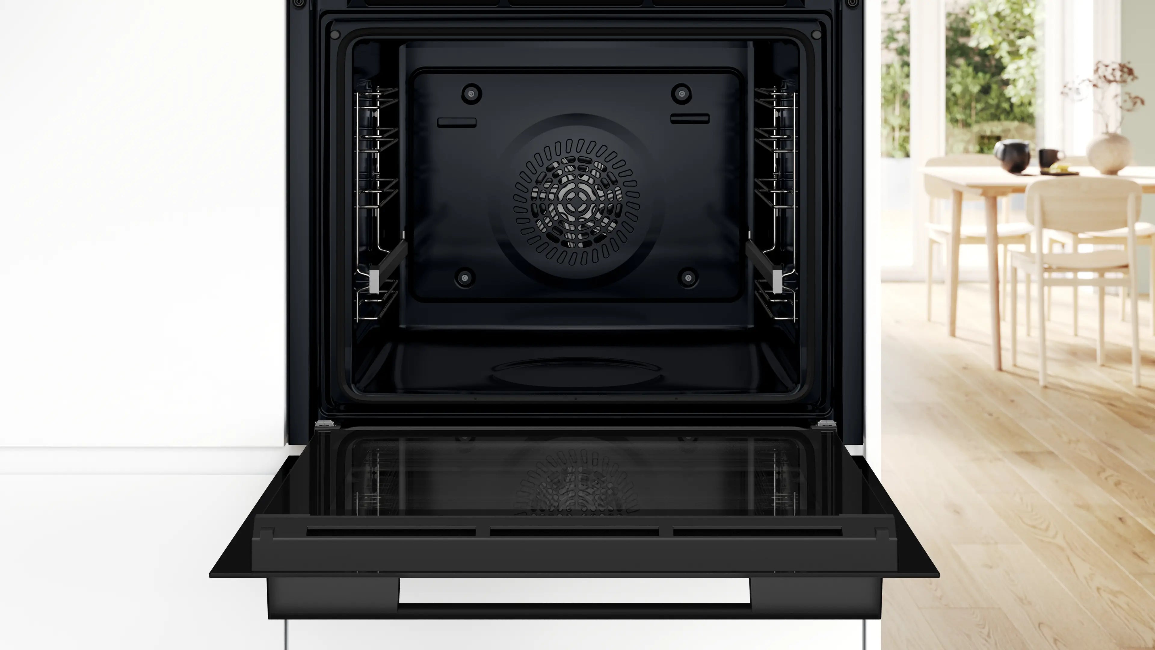 Bosch HUA716EG0I 60cm Black Stainless Steel Built-In Oven with Steam Function - HUA716EG0I