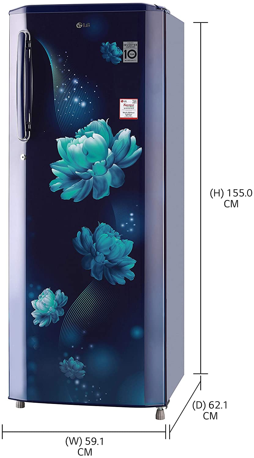LG 261 L 3 Refrigerator GL-B281BBCX  Blue Charm
