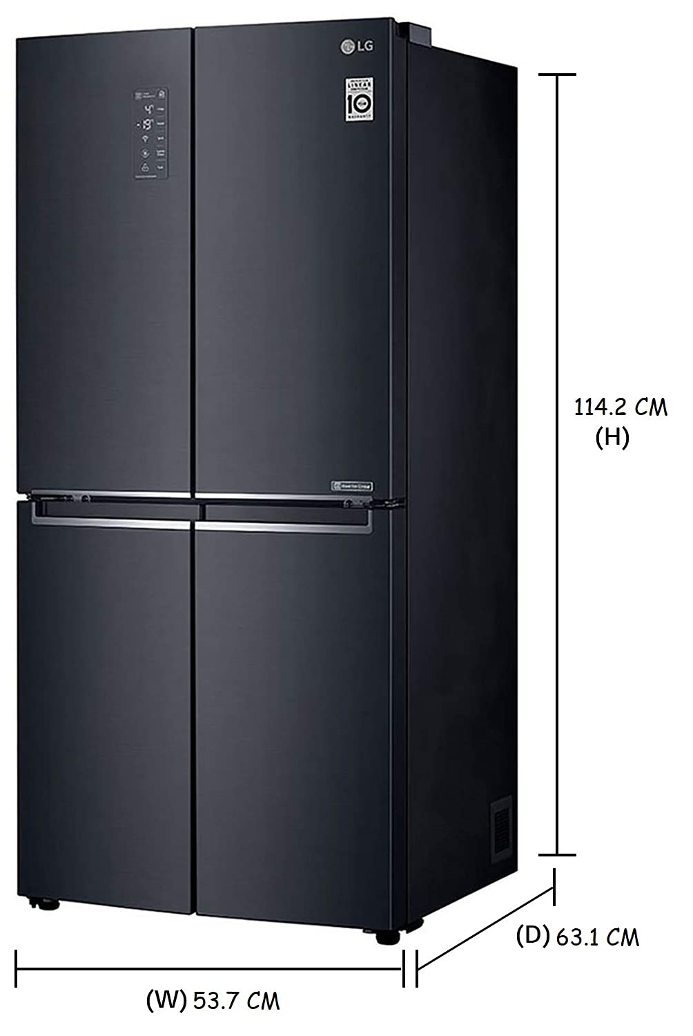 LG 594 L Frost-Free Inverter Linear Wi-Fi Side-By-Side Refrigerator (GC-B22FTQPL, Matte Black, Hygiene Fresh+ | Door Cooling+)