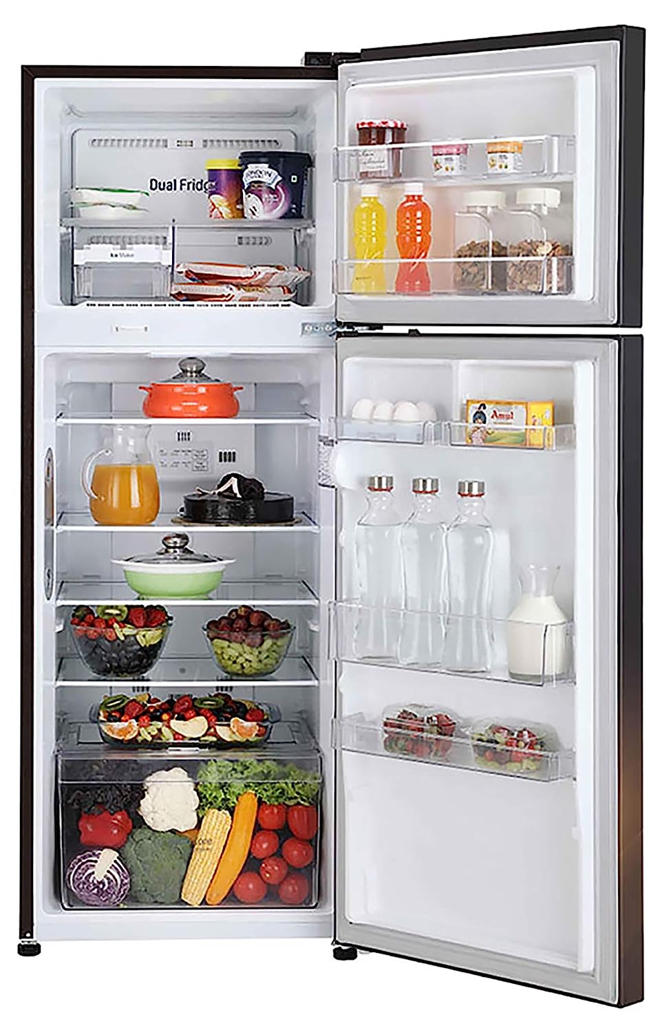 LG 308 L 3 Star Inverter Linear Frost-Free Double-Door Refrigerator (GL-T322RHPN, Hazel Plumeria, Convertible)