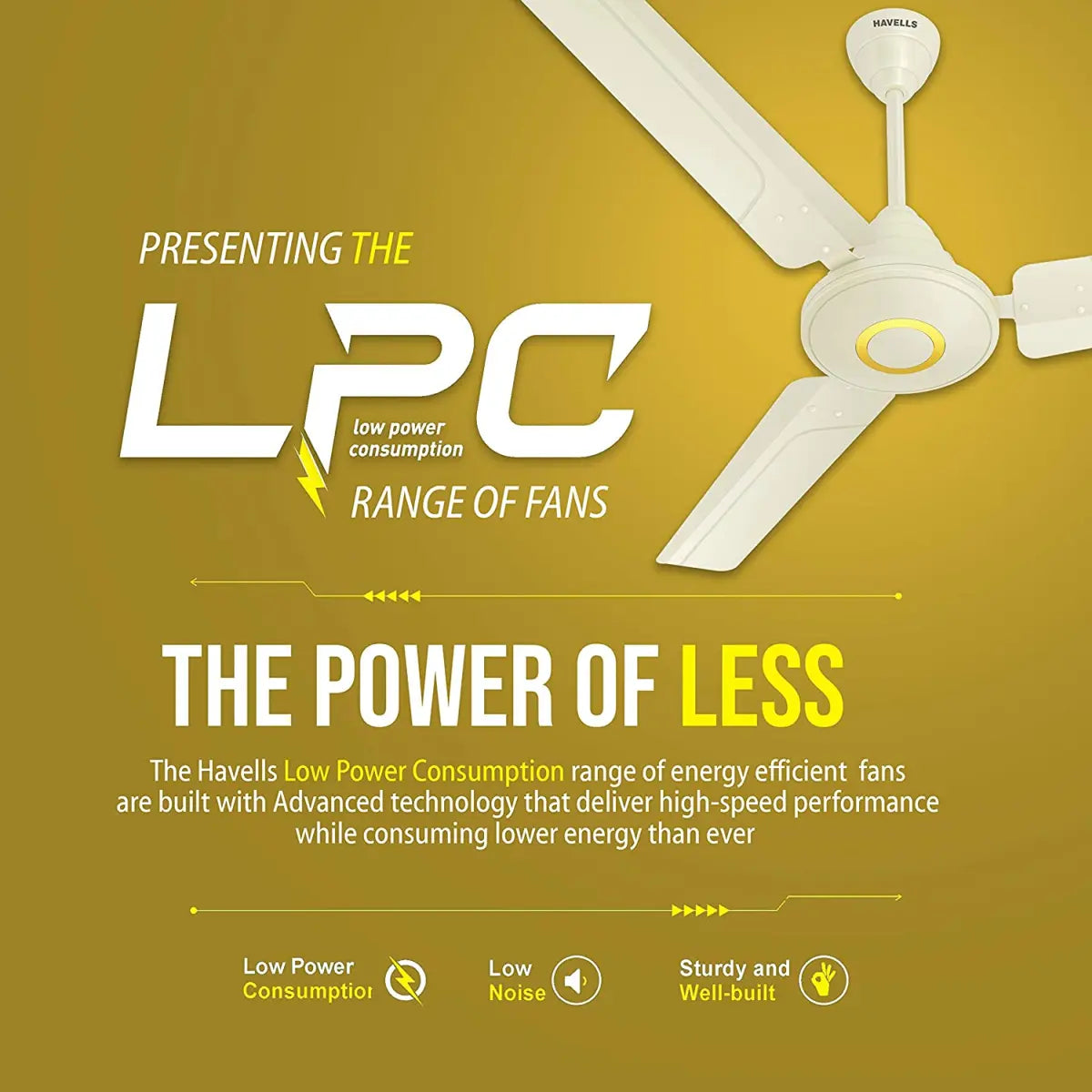 Havells Efficiencia Neo 1200mm BLDC Motor with remote Ceiling Fan (Ivory)