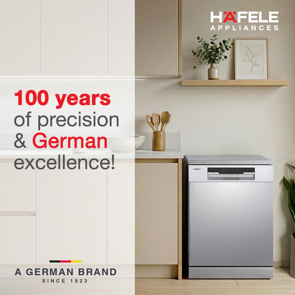 Hafele Aqua Chrome Dishwasher for Indian Kitchens: Hygienic & High-Performance Cleaning - Model: Aqua Chrome - Specifications: Designed for Indian Kitchens