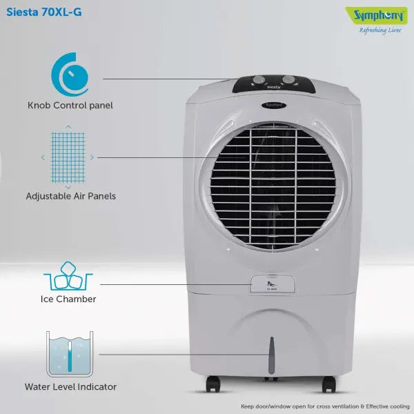 Symphony Siesta 70 XL Desert Air Cooler (70L, Grey)