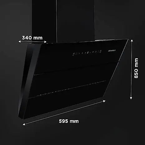 Faber 60 cm 1350 m³/hr Slant, Filterless Auto Clean Chimney,12Yr Warranty on Motor HOOD BLISS FL SC AC BK 60, Touch & Gesture Control, Black