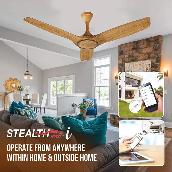 Havells Stealth Wood i 1200mm Ceiling Fan (Pinewood)