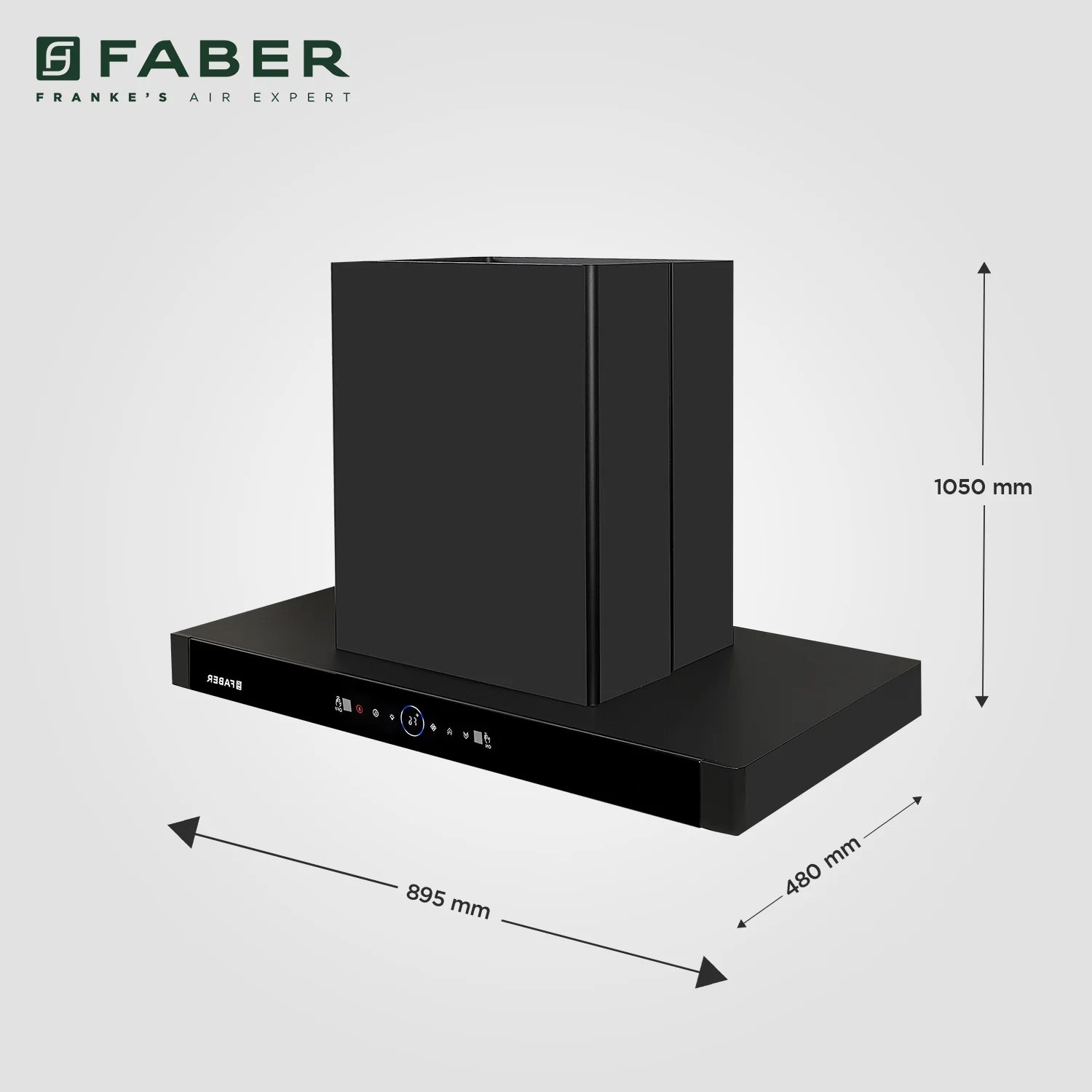 Faber BLOOM BLDC SC FL BK IN 90 Island Chimney - Sleek & Efficient Kitchen Ventilation