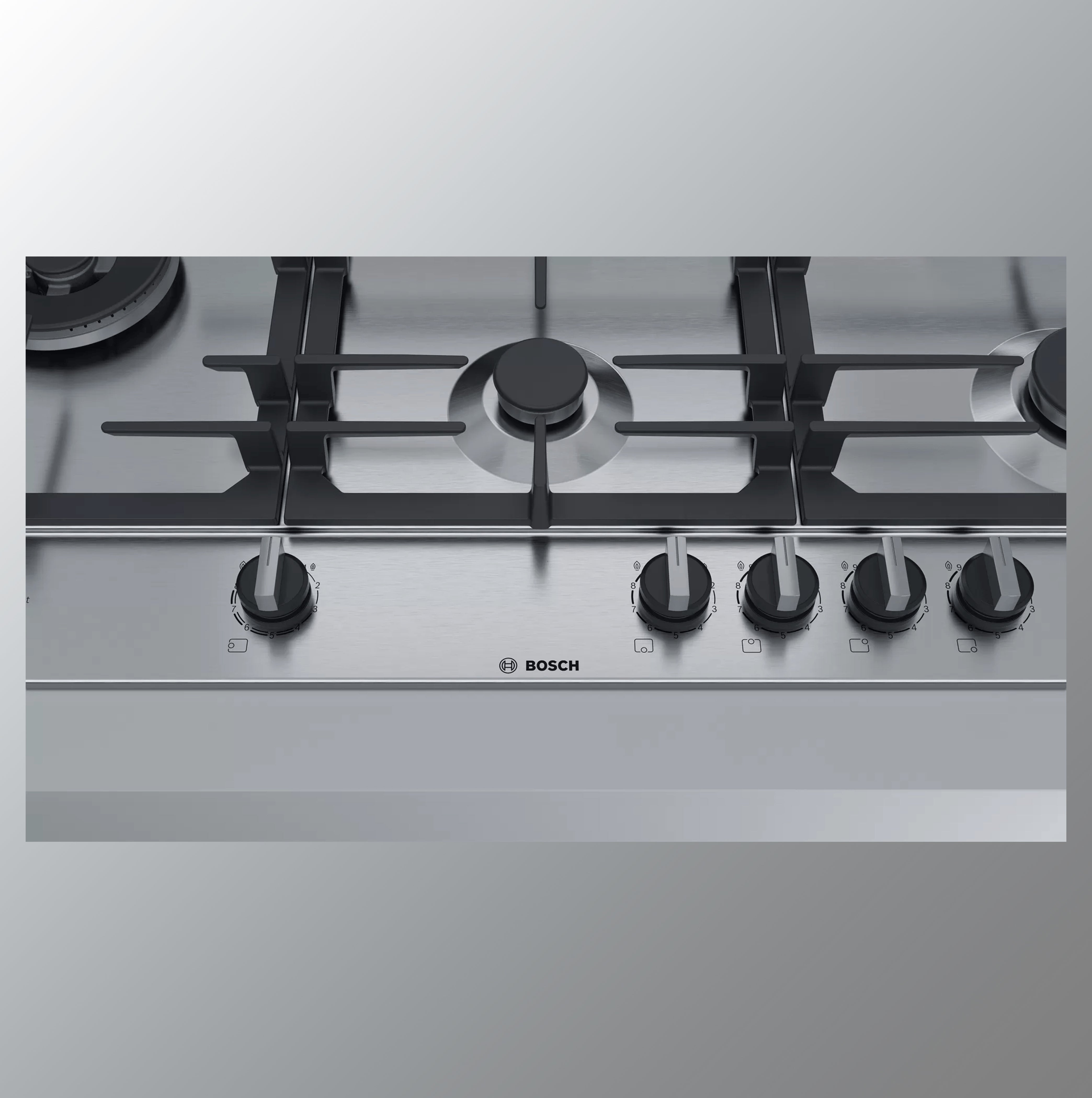 Bosch Built in Gas Hob Stainless Steel 5 Burner Silver PCS9A5C90I