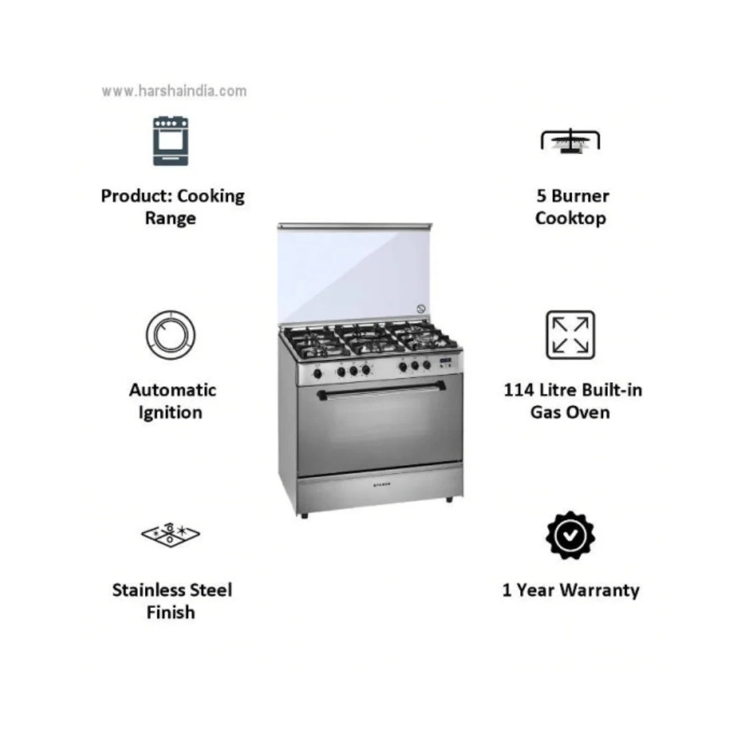 Faber FCR 114L 5B HECIR G 9558 AMDTX Gas Range with 5 Burners and HECIR Technology