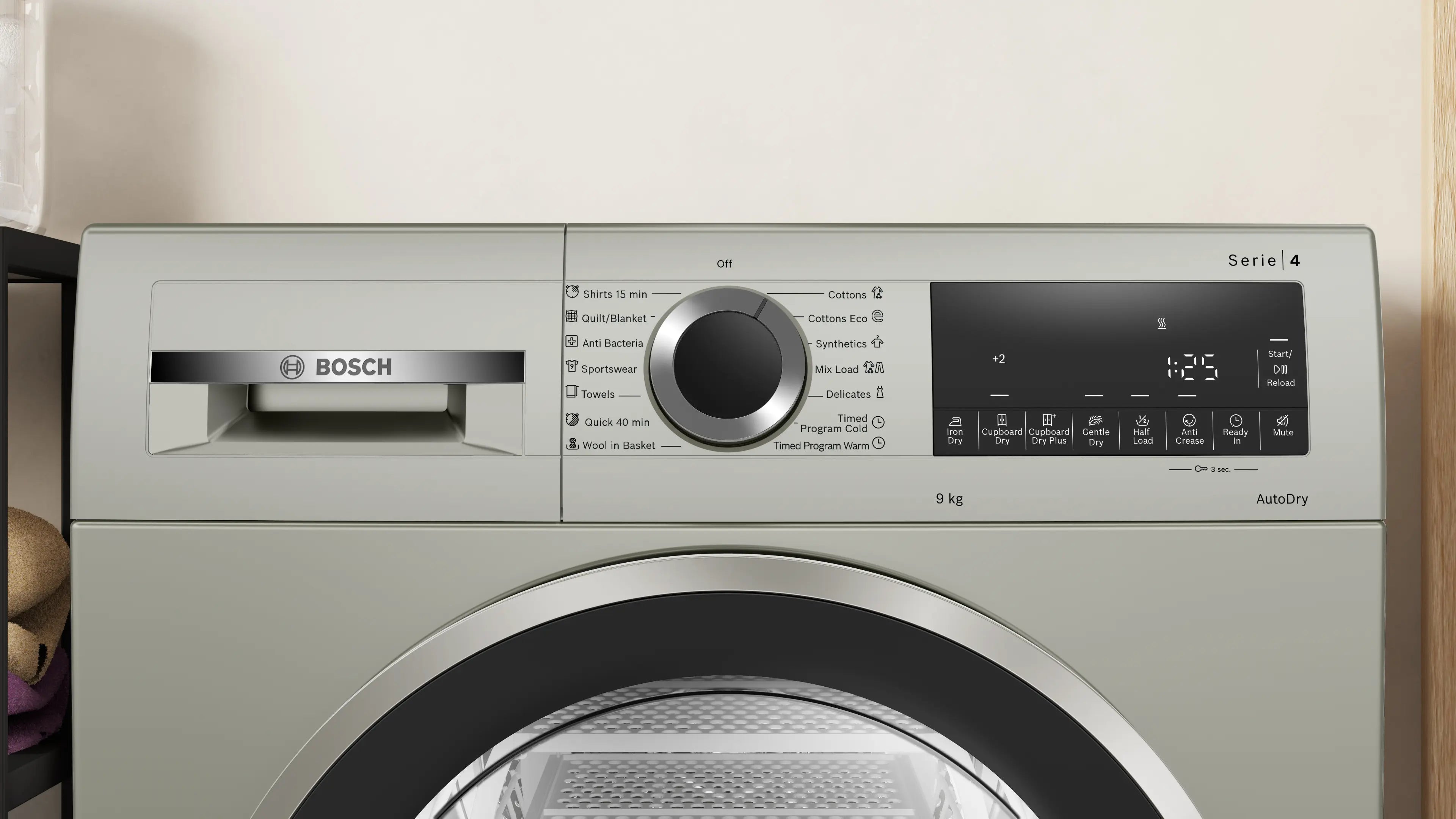Bosch 9kg Front Load Condenser Tumble Dryer (2024 Model, WPG24108IN, 5 Drying Options, 14 Programs, Allergy Plus)