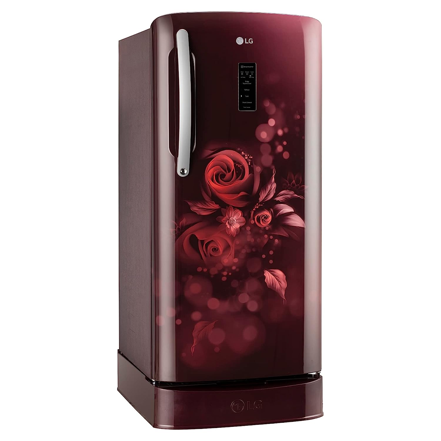 LG 201 L 5 Star Inverter Direct-Cool Single Door Refrigerator (GL-D211CSEU, Scarlet Euphoria, Base stand with drawer)