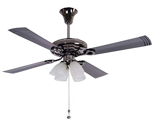 USHA Fontana Lotus 1230mm Ceiling Fan with Decorative Lights (Black Chrome)
