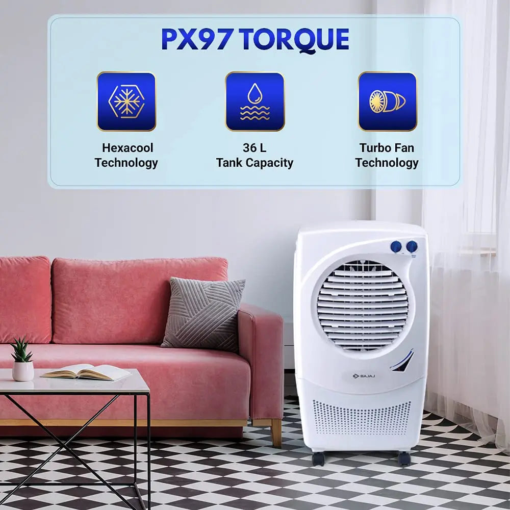 Bajaj PX 97 TORQUE 36L Personal Air Cooler White