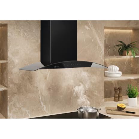 Electrolux 90cm Ducted AutoClean Kitchen Chim, Black, ECC9841GB - 180 sqft Auto Clean