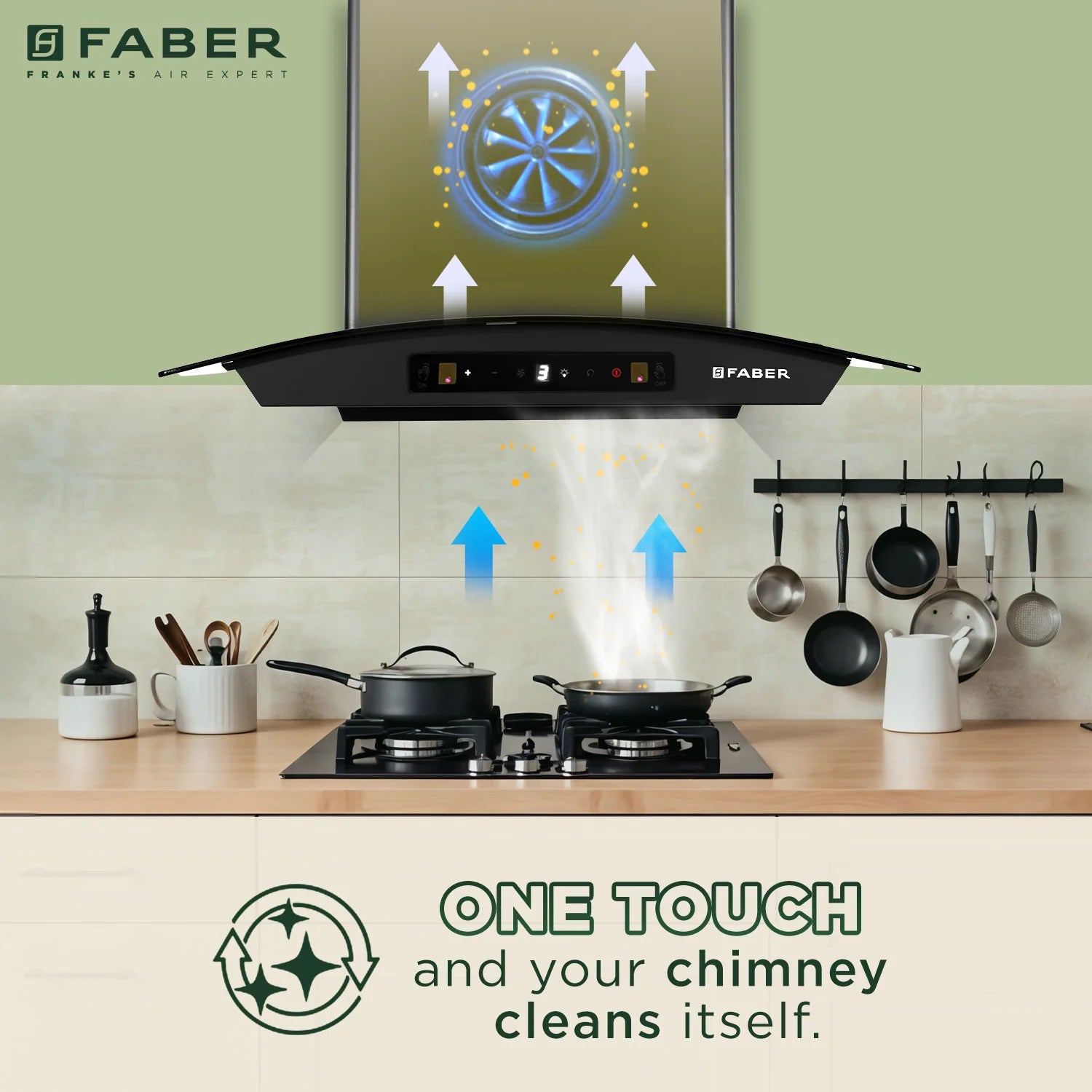 Faber Kitchen Chimney Hood ZEAL BLDC HC SC FL BK IN 60 - C: Efficient and Stylish