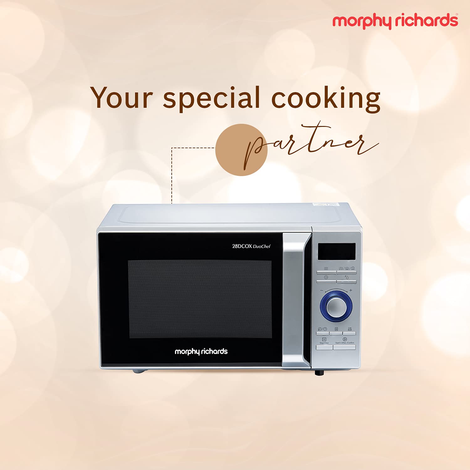 Morphy Richards 28DCOX DuoChef Pro-Convection Microwave Oven and OTG Oven, 28 Ltr, Dual Grill, 300 Auto Cook Menus, Silver, Regular