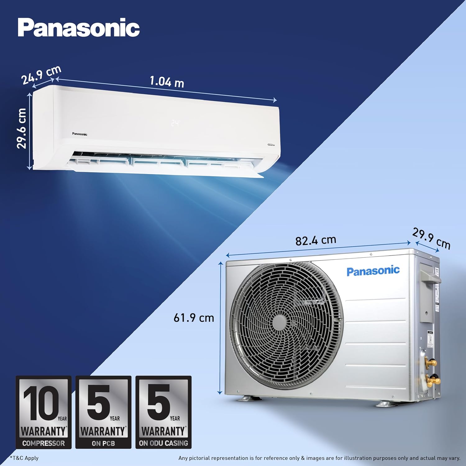 Panasonic 2.0 Ton AC CS/CU-NU24BKY4W: Enabled, AI, Higher Airflow