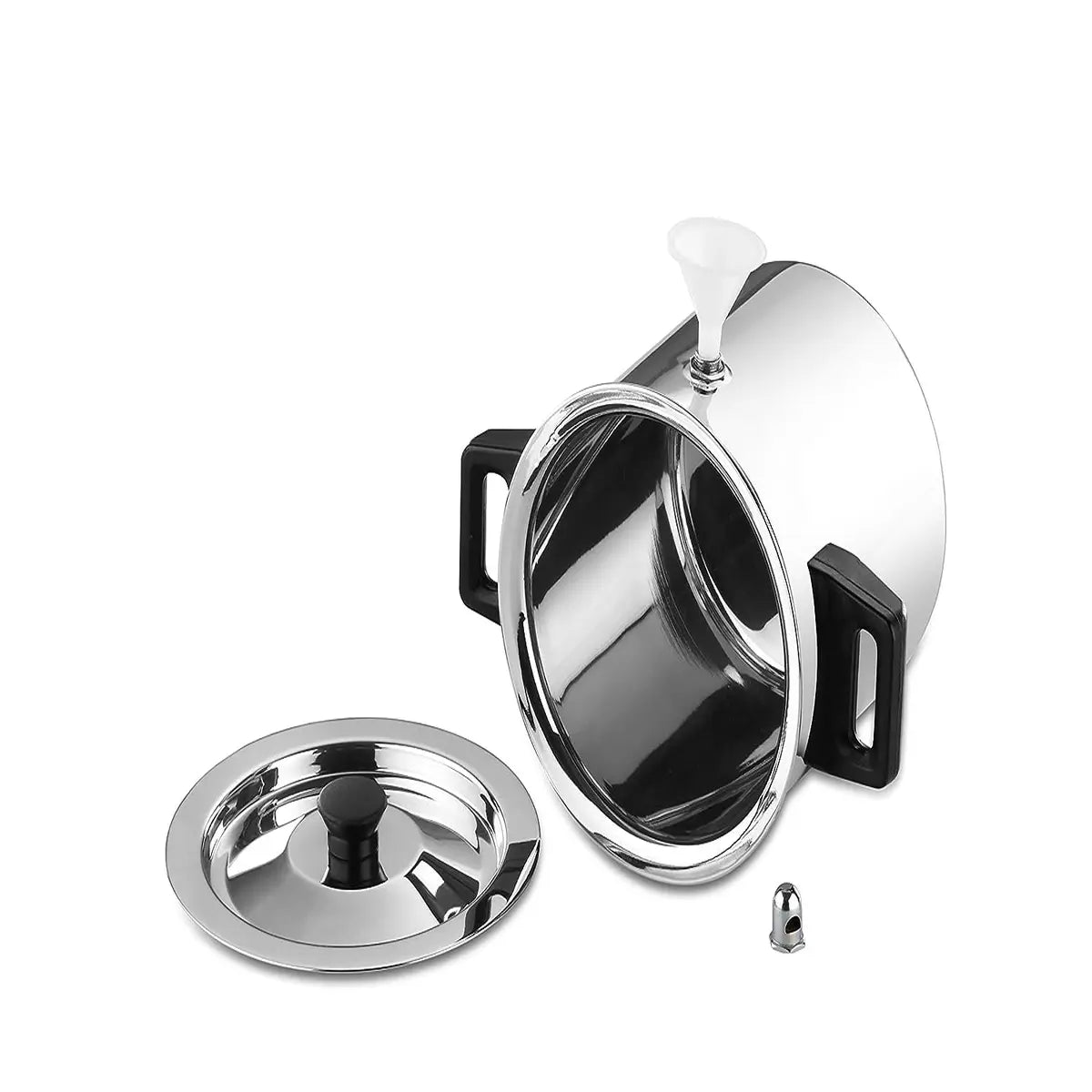 Butterfly Stainless Steel Premium Milk Pot Milk Boiler Milk Cooker Double Wall with Whistle and Funnel, 2 Litre, Silver, Standard (Milk Boiler 2.0 LTR)