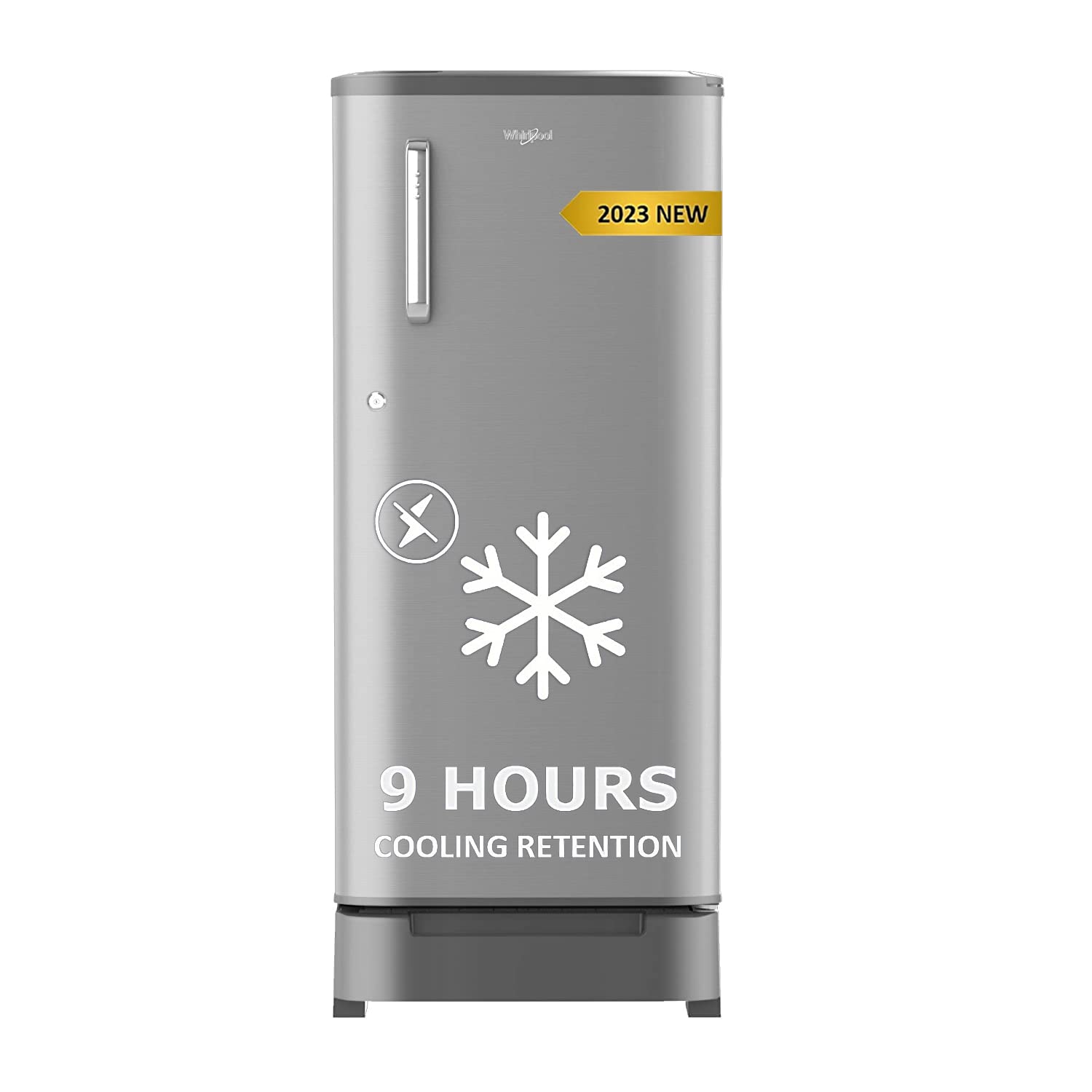 Whirlpool 184 L 3 Star Direct-Cool Single Door Refrigerator (205 WDE ROY 3S MAGNUM STEEL-Z, Magnum Steel,Grey, Base Stand with Drawer, 2023 Model)