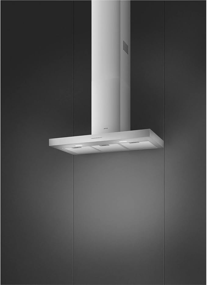 Smeg Kbt900Xe, 90cm Flat Chimney Cooker Hood - Stainless Steel Wall Decorative Hood - 1 Year Warranty