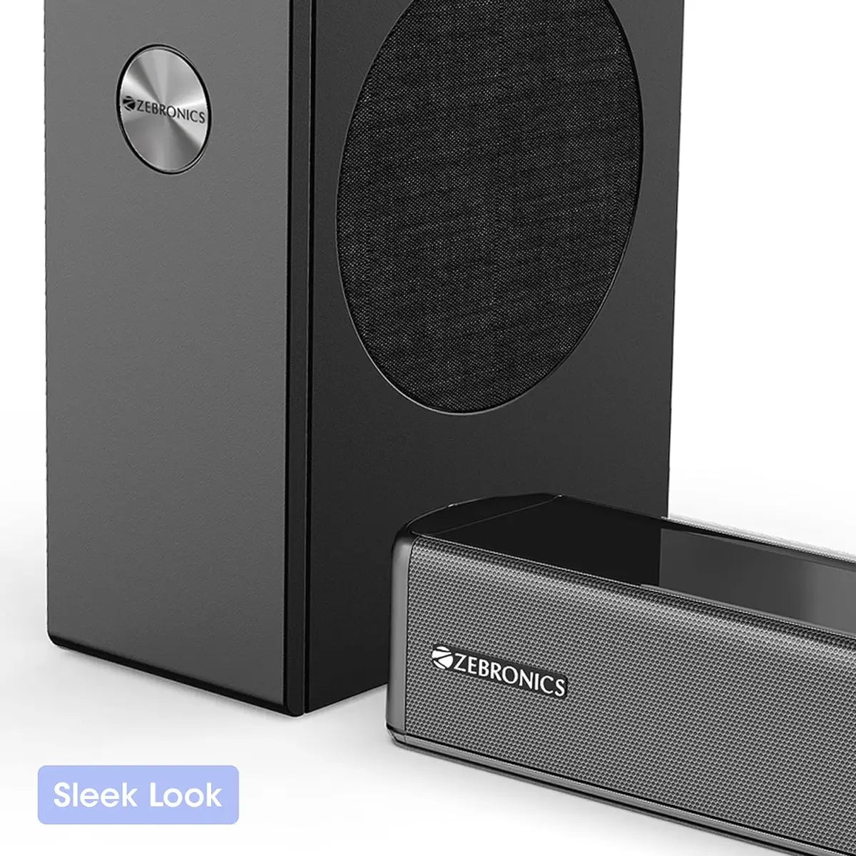 ZEBRONICS Juke BAR 4050 Compact soundbar with 10.16cm (4”) subwoofer, 75W RMS, HDMI ARC, Optical, Bluetooth v5.0, Remote Control, LED Indicator and Wall mountable