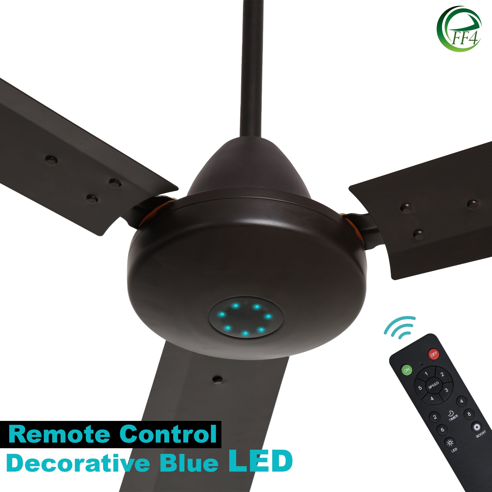 EFF4 Sino Classic 5 Star 1200 mm BLDC Motor 3 Blade Ceiling Fan Center Dom - Brown