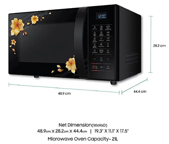 Samsung 28 L Convection Microwave Oven (MC28A5025QB/TL, Black with Pattern, slimfry)