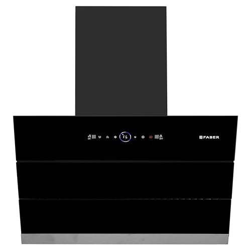 Faber Hood Maple BLDC FL HC BK 60 black slant chimney, front view on white background