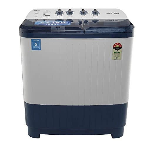 Voltas Beko 7 kg Semi-Automatic Top Loading Washing Machine, Double Waterfall (WTT70DBLT, Sky Blue)