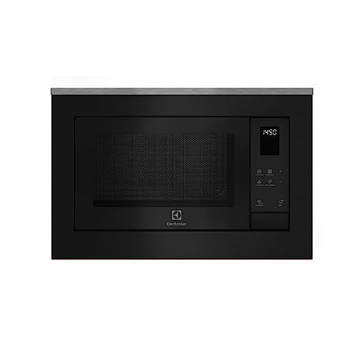 Electrolux EMSB25XG black built-in grill microwave oven, front view with digital display and touch controls