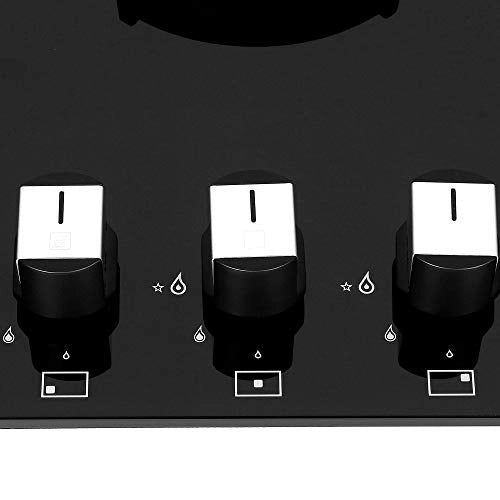 Faber Hob/Hobtop 3 Brass Burner Electric Auto Ignition, Glass Top (Nexus IND HT783 CRS BR CI AI) - Black
