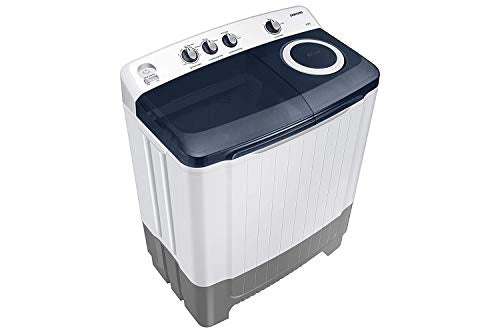 Samsung 8.0 Kg Semi-Automatic 5 Star Top Loading Washing Machine (WT80R4200LG/TL, Light Grey, Royal Blue Lid (Transparent), Hexa Storm Pulsator)