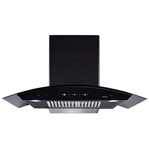 Elica 90 cm 1310 m3/hr Auto Clean Chimney (BFCG 900 HAC MS NERO, 2 Baffle Filters, Touch + MS Control, Black)