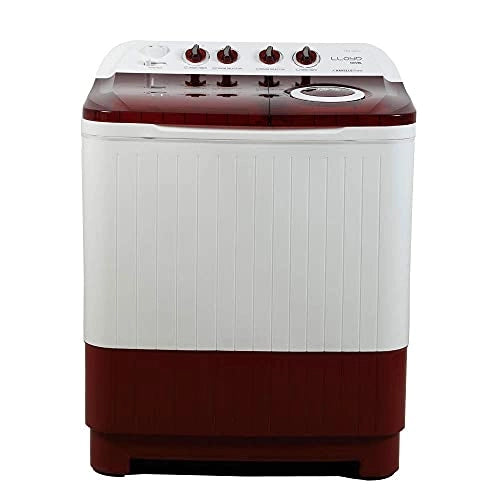 Lloyd 7.5 Kg Semi Automatic Top Load Washing Machine (LWMS75RA1, Red, Active Soak)