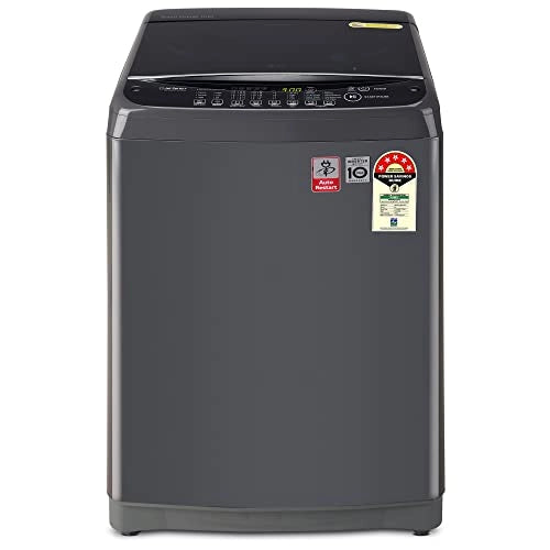 LG 10Kg 5 Star Smart Inverter Fully-Automatic Top Load Washing Machine (T10SJMB1Z, Middle Black, TurboDrum | Jet Spray+)