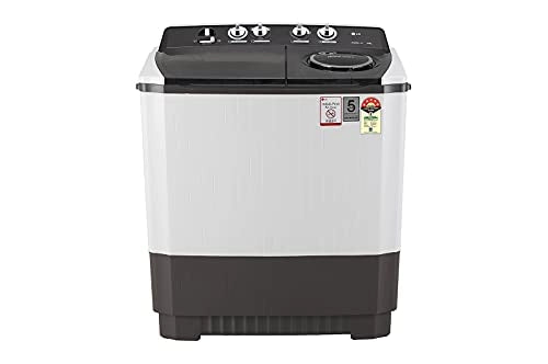 LG 9Kg 5 ஸ்டார் டாப் லோட் வாஷிங் மெஷின் ஸ்பின் 6.5Kg, துருப்பிடிக்காத பாடி, ரோலர் ஜெட் பல்சேட்டர், விண்ட் ஜெட் ட்ரை, கிரே, P9041SGAZ