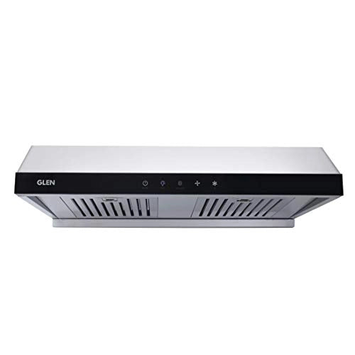 Glen 76cm 1250m3/hr Auto Clean Wall Mounted Kitchen Chimney 2 baffle Filters Touch Controls (6005, Black)