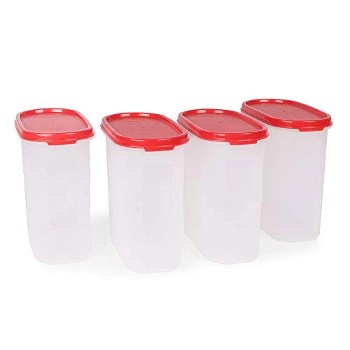 Tupperware Plastic Storage Container- 1.7 liters, 4 pieces, Multicolor