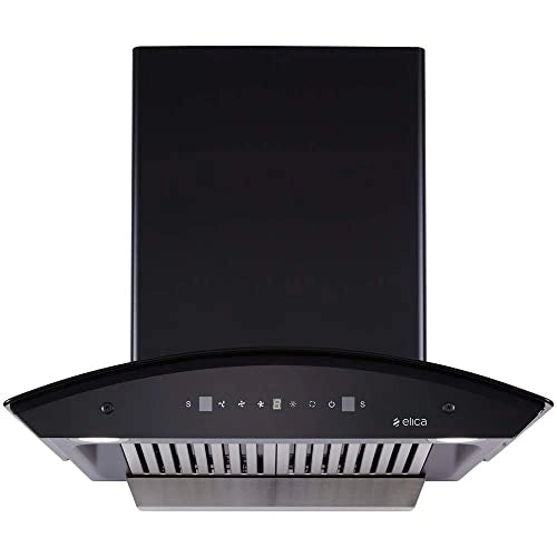 Elica 60 cm 1310 m3/hr Auto Clean Chimney (BFCG 600 HAC LTW MS NERO, 2 Baffle Filters, Touch + MS Control, Black)