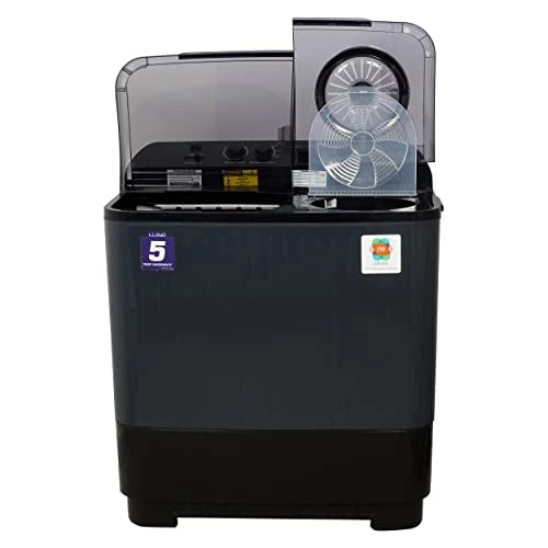 Lloyd 12 Kg 5 Star Semi-Automatic Top Load Washing Machine (GLWMS12ADGMA, Vibrant Grey Tub with Dark Grey Control Panel)