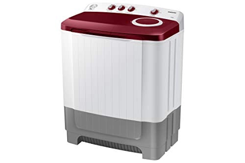 Samsung 8.0 Kg Semi-Automatic 5 Star Top Loading Washing Machine (WT80R4000RG/TL, Light Grey, Wine Red Lid (Opaque), Hexa Storm Pulsator)