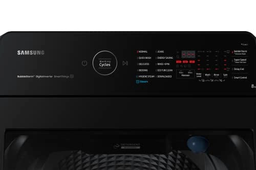 Samsung 8.0 kg Ecobubble 5 Star Fully Automatic Top Load Washing Machine with Heater (WA80BG4686BV/TL Black Caviar)