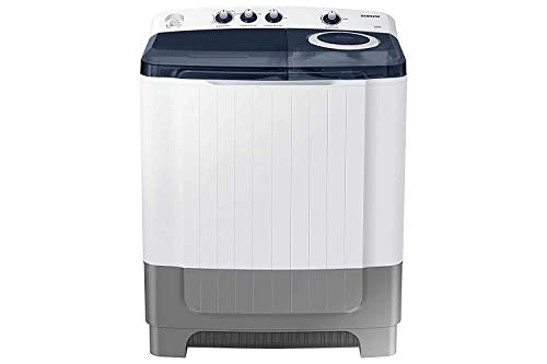 Samsung 8.0 Kg Semi-Automatic 5 Star Top Loading Washing Machine (WT80R4200LG/TL, Light Grey, Royal Blue Lid (Transparent), Hexa Storm Pulsator)
