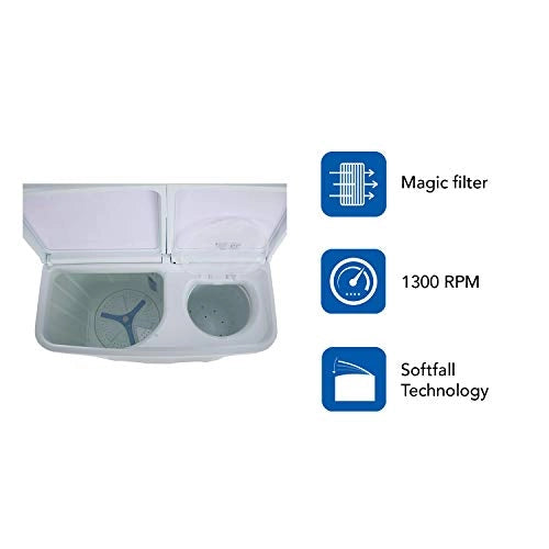 Haier 9.5 Kg Semi-Automatic Top Loading Washing Machine (HTW95-178, Blue Floral)