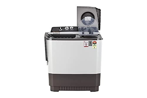 LG 9Kg 5 ஸ்டார் டாப் லோட் வாஷிங் மெஷின் ஸ்பின் 6.5Kg, துருப்பிடிக்காத பாடி, ரோலர் ஜெட் பல்சேட்டர், விண்ட் ஜெட் ட்ரை, கிரே, P9041SGAZ