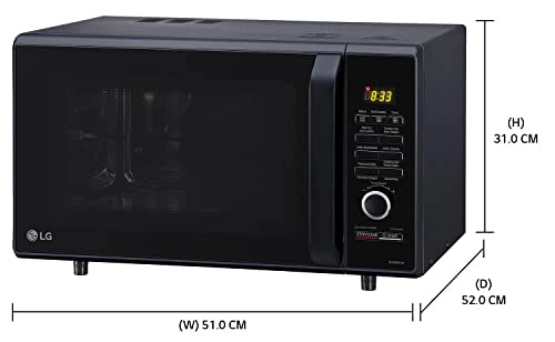 LG 28L Convection Microwave Oven (MC2886BFUM) with 360° Motorised Rotisserie and Starter Kit - Black