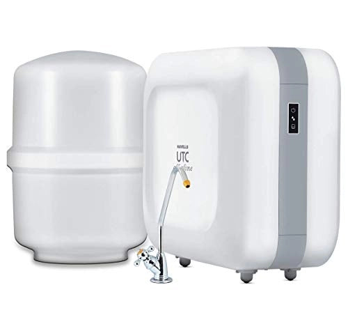 Havells UTC Alkaline RO + UV purifier unit with side tank, chrome faucet and touch indicator panel