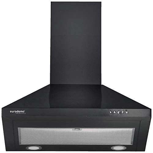 Eurodomo 60 cm 800 m??/HR Pyramid Kitchen Chimney (Hood Sapphire BK BF 60, Cassette Filter, Black)