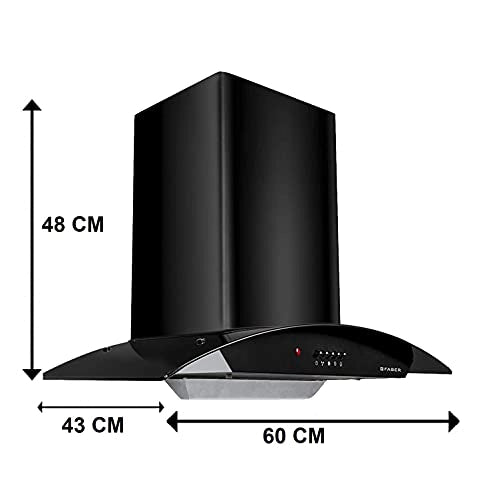 Faber 60 cm 1100 m3/hr Auto-Clean curved glass Kitchen Chimney (HOOD ACE PRO HC PB 60, Filterless technology, PB, BK)