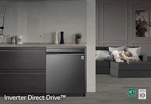 LG 14 Place Settings Wi - Fi Dishwasher (DFB424FM, Matt Black, Adjustable racks)